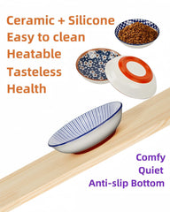 ZYUTONG cuenco ceramico ancho y poco profundo, reduce fatiga de bigotes