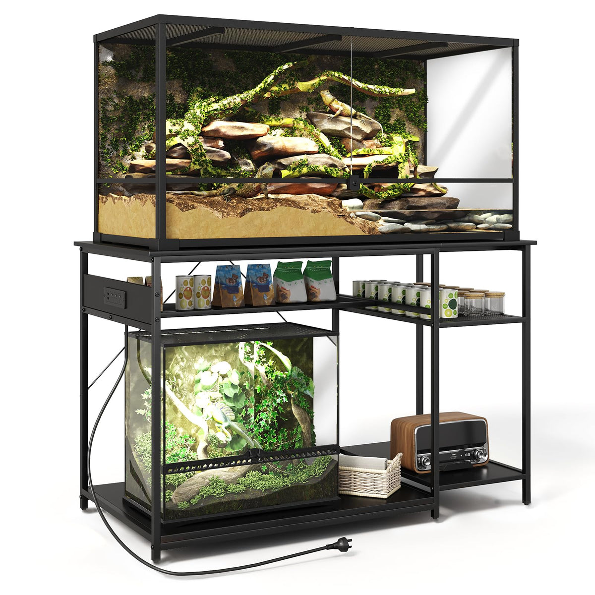 ZZJIHAI estante acuario 120 galones con superficie 48x24 para montaje estable.