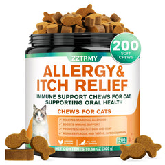 ZZTRMY Gato Alergia Masticables, vista frontal, ayuda a mitigar el picor del gato